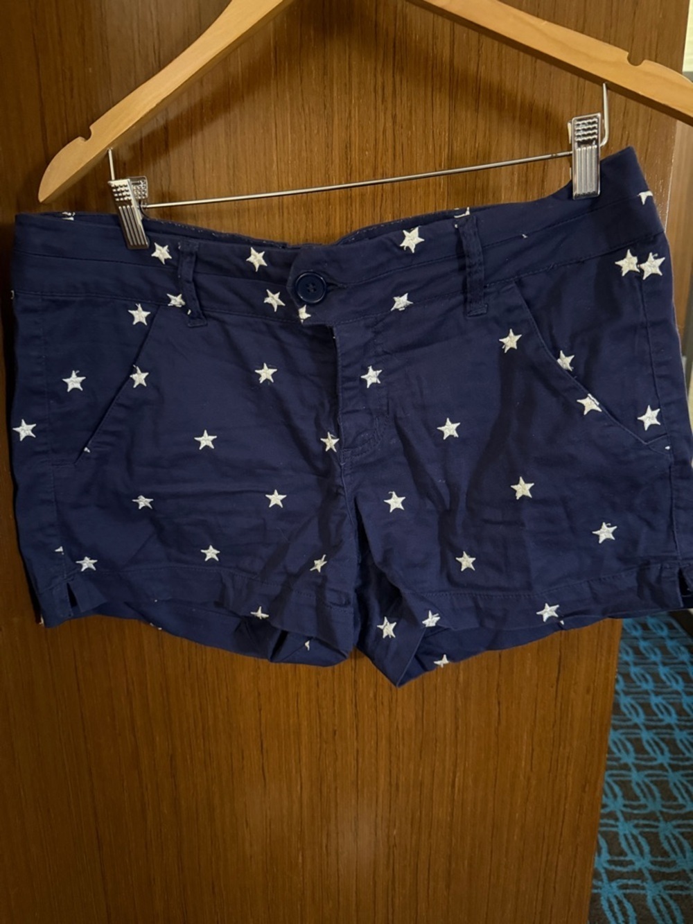 FSR Women’s Navy Star Print Jean Shorts